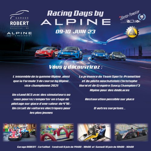 Racing Days by Alpine 09 et 10 juin 2023